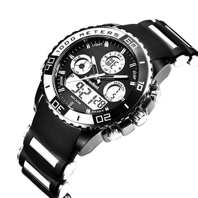 Rubber LED Digital Men's Quartz Watch