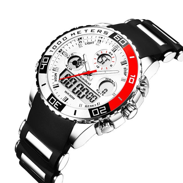 Rubber LED Digital Men's Quartz Watch