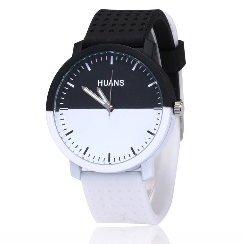 black and white silicone watch Men