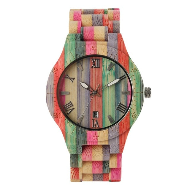 Colorful Men Bamboo Watch