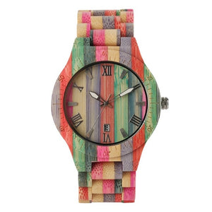 Colorful Men Bamboo Watch