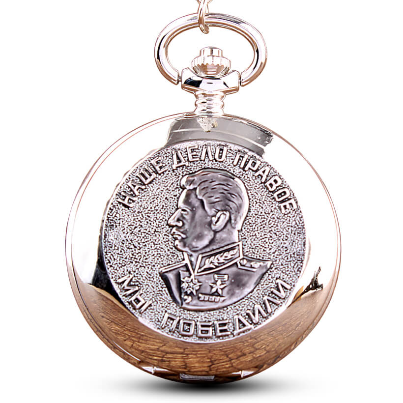 Carving Stalin Pocket Watch